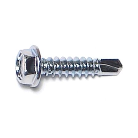 Buildright Self-Drilling Screw, #8 x 3/4 in, Zinc Plated Steel Flange Hex Head External Hex Drive, 1195 PK 09816